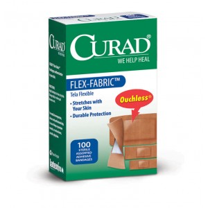 CURAD Flex-Fabric Bandages,Brown,Yes