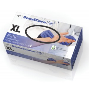 SensiCare Silk Nitrile Exam Gloves,Dark Blue,X-Large