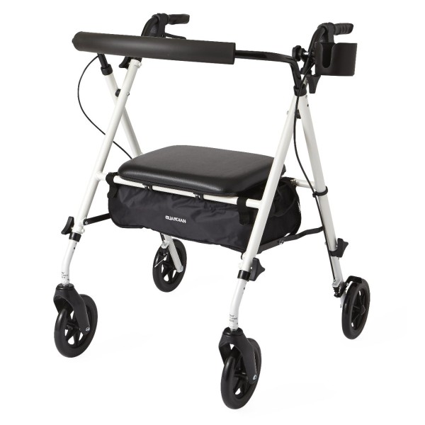 Luxe Rollator,White,7"