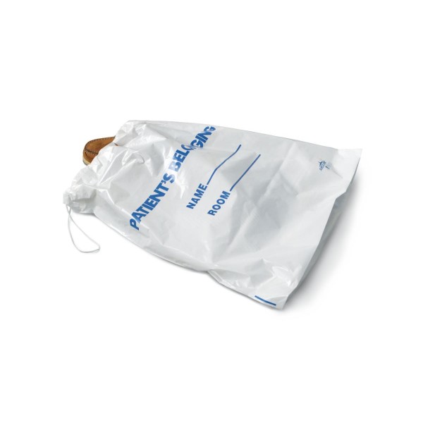 Drawstring Patient Belonging Bags,White