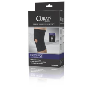 CURAD Open-Patella Knee Supports,Black,Large