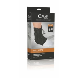 CURAD Lace-Up Ankle Splints,Black,Small