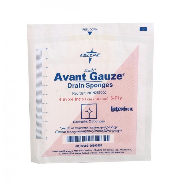 Avant Gauze Sterile Drain Sponge