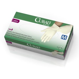 CURAD Powder-Free Textured Latex Exam Gloves