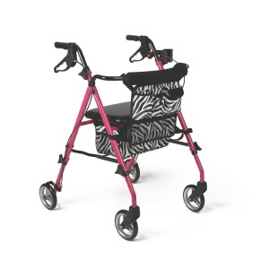 Posh Pink Zebra Rollator,Pink,6"